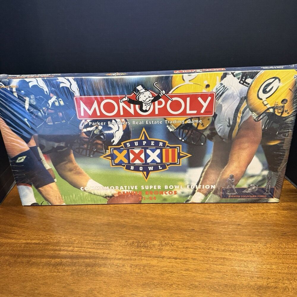 Monopoly Super Bowl XXXII Commemorative Edition Denver Broncos New Sealed 1998